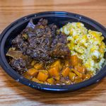 Small Oxtail plate with Baked Mac & Cheese and Candied Yams ($10)<br/>